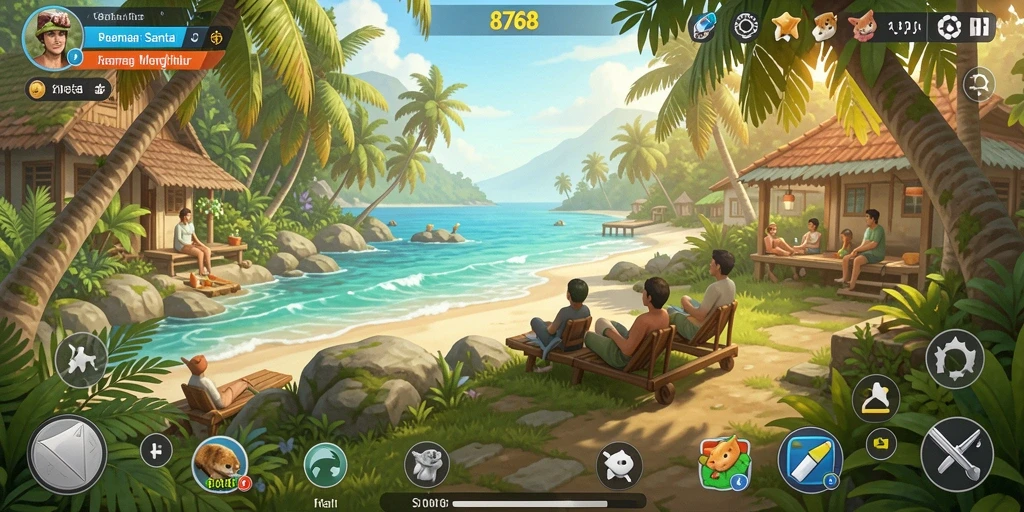 Tampilan gameplay 8768 yang mengasyikkan dan berwarna-warni.