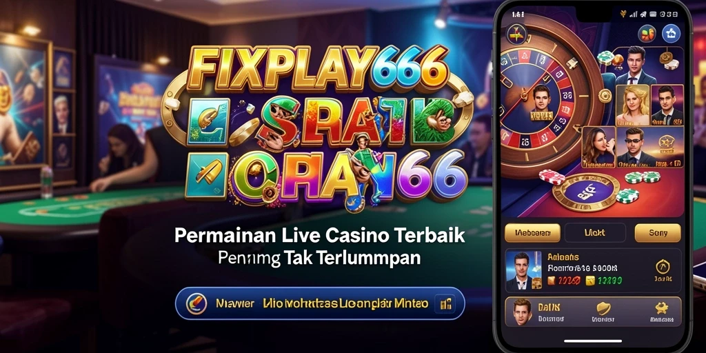 Tampilan gameplay Live Casino FIXPLAY666 dengan dealer langsung yang interaktif.