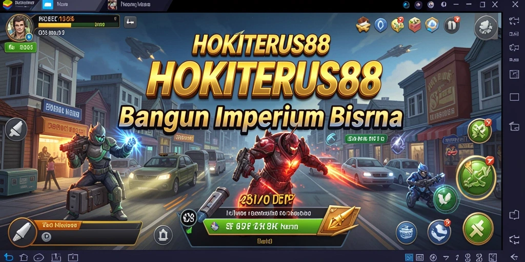 Tampilan gameplay seru dalam HOKITERUS88 saat mengelola bisnis.