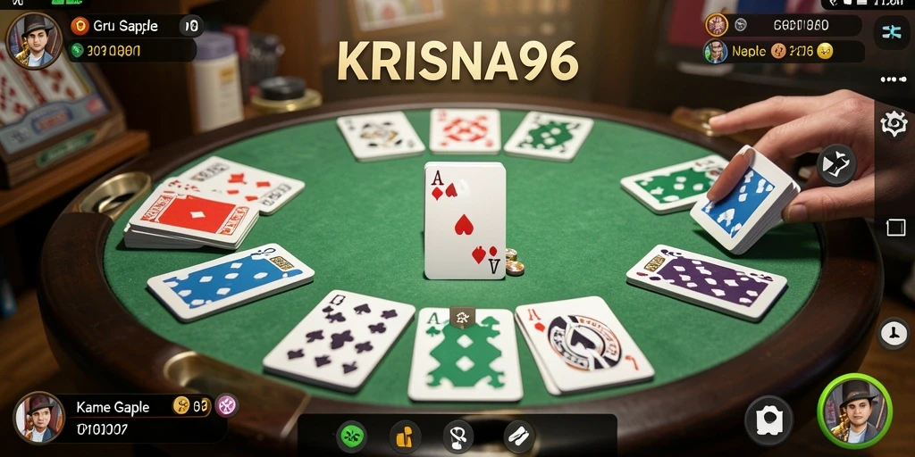 Screenshot gameplay <strong>KRISNA96</strong> menampilkan suasana seru bermain Gaple.