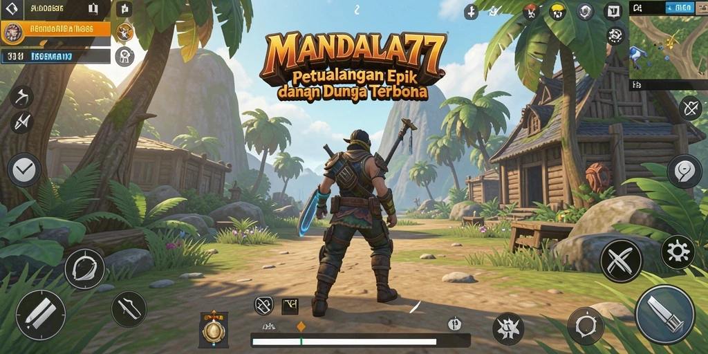 Menampilkan aksi seru dalam dunia terbuka MANDALA77.