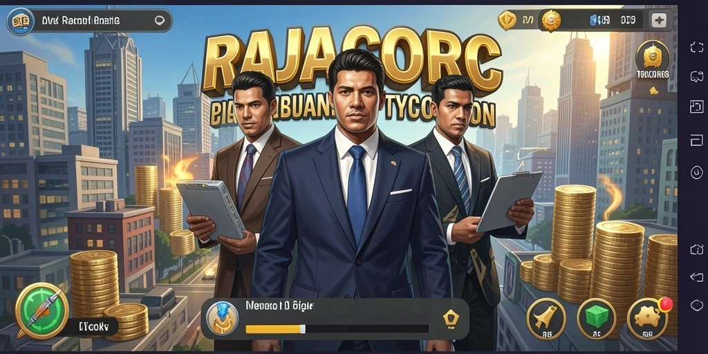 Tampilan gameplay seru dalam RAJACORC yang penuh strategi.