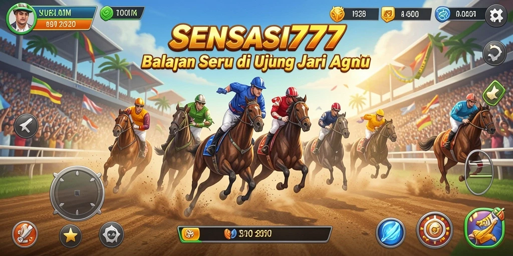 Tampilan gameplay balapan SENSASI777 yang mendebarkan.
